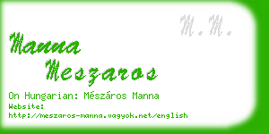 manna meszaros business card